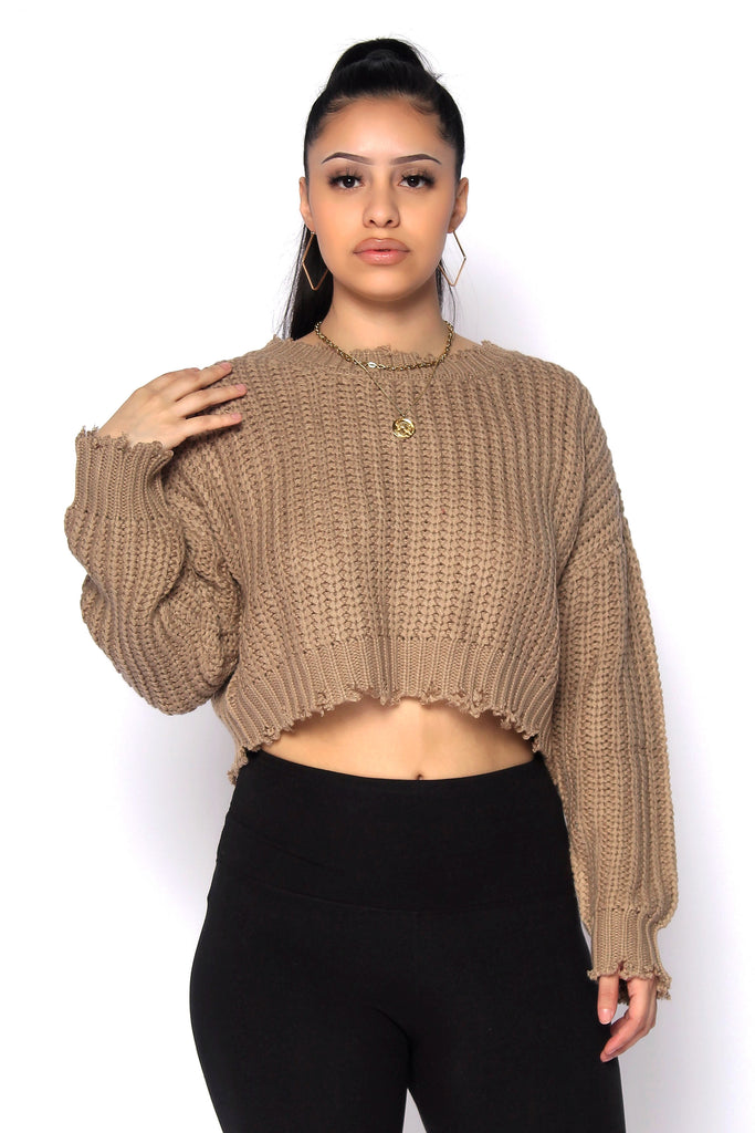 Cozy Cropped Knit Sweater