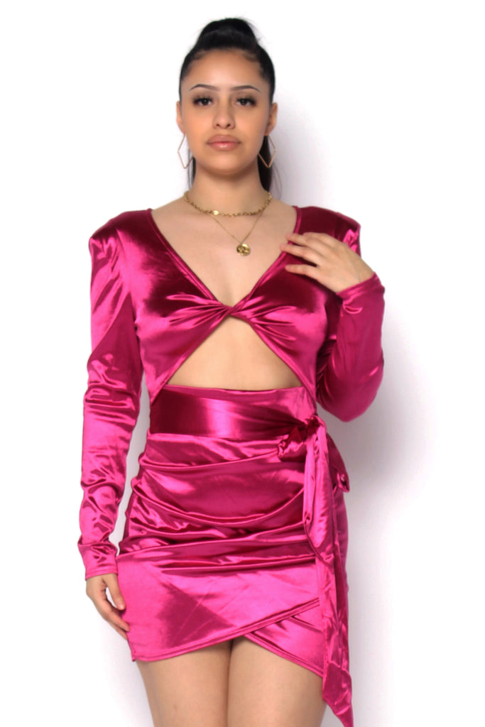 Pink Party Satin Dress